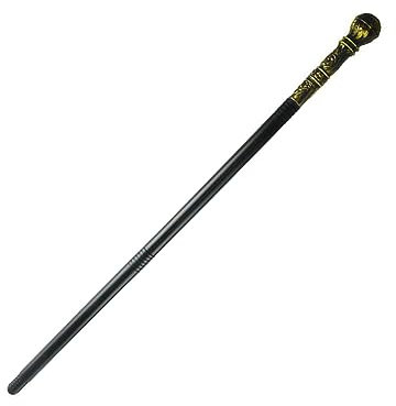 Fdit Stab Im ägyptischen Stil, Mystisches Pharao-Zepter, Schlange, Kobra, Spazierstock, Gehstock für Süßes oder Saures, Als Partyzubehör (Runder Kopf aus Goldener Bronze)