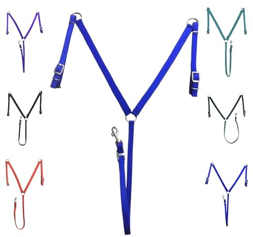 Majestic Ally Horse Breastplate, Harness for Horses, Nylon and Padded (Royal Blue, Full)