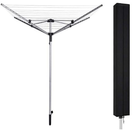 Hsthe Sea Wäschespinne Schutzhülle Wetterfest Schwerlast 600D Oxford Gewebe Wäschespinne Abdeckung Winterfest UV Beständiges Schutzhülle für Wäscheschirme mit Wäscheklammerbeutel (180x16x16cm)