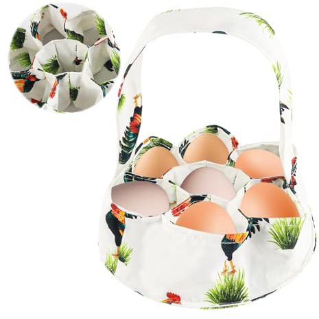 Hainue Panier de Collecte D'oeufs,Sacs de Collecte D'œufs,Panier de Collecte D'oeufs en Tissu Portable,Mini Panier de Collecte d'Oeufs Convient Pour La Maison,La Ferme Pour Collecter Les œUfs
