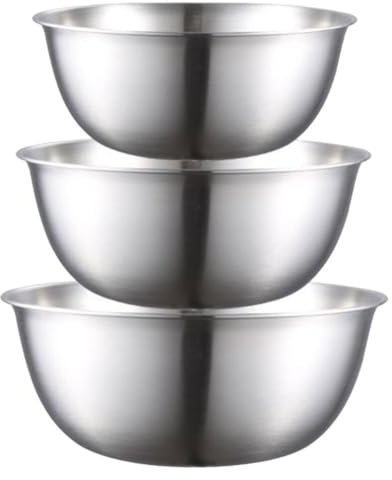 Amosfun Ciotola in Acciaio Per Mescolare Bacinella Da Cucina Multiuso Per Lavare Verdure e Frutta Contenitore Per Alimenti Pratico e Sicuro