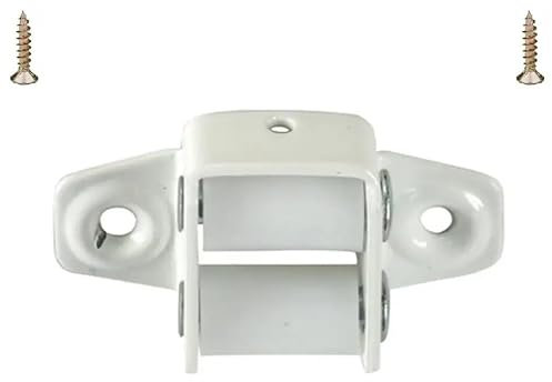 cyclingcolors Guide sangle de volet roulant à galets pour sangle de 15 à 18mm en acier laqué blanc fixation horizontale à visser entraxe 37mm Rouleau Enroulement Fixation Fenêtre Store