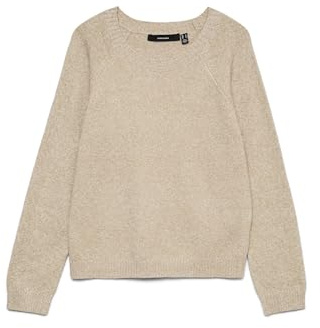 VERO MODA Damen Vmdoffyshine Ls O-Neck Blouse Rep Noos Strickpullover (1er Pack)