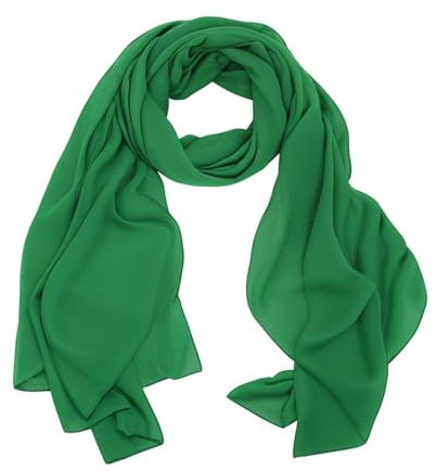 lifwimner Chiffon Donna Sciarpa Stola Sciarpe 175 * 70CM Sciarpe Chiffon Uomo per la primavera estate tutto l'anno(Verde)