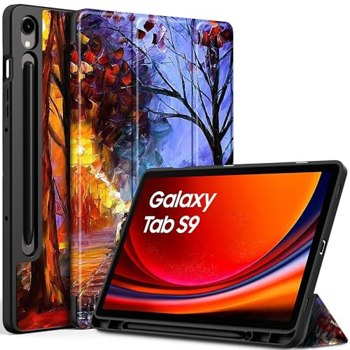 EasyAcc Custodia Cover Compatibile con Samsung Galaxy Tab S10 FE 10.9 Pollici 2025 / S9 FE 10.9 Pollici 2023 / S9 11 Pollici 2023 con Cover Leggero Supporto, Percorso Notturno