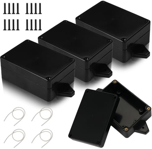 4 Pezzi Scatola Di Giunzione IP65 Impermeabili Scatola Di Derivazione Esterna, Contenitore Per Circuiti, Scatola Elettronica Nera, Scatole Di Derivazione per Accessori Elettrici Plastica, 83X58X33mm