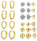 LOUMILEO Creolen Gold 14 Karat Gold Ohrstecker für Damen Kleine Ohrringe Gold Ohrstecker mit Zirkonia Hypoallergen Huggie Creolen Set für mehrere Piercings 10 Paar