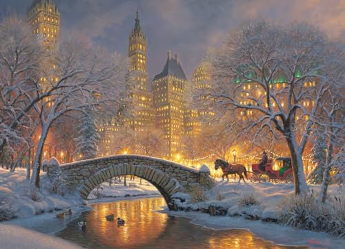 Cobble Hill 500 Teile Puzzle Winter im Park, Beispielposter enthalten