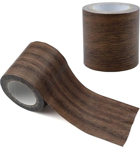 Aupawdy Nastro Adesivo Color Legno Marrone per Mobili e Pavimenti con Venature, 1 Pezzo, 5,7 cm x 4,57 m (Marrone Scuro)