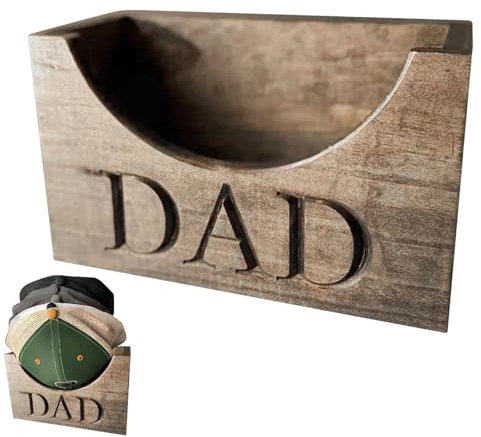 Porta cappelli in legno - Porta cappelli in legno | Cappello da baseball personalizzato in legno | Cappello da baseball in legno rustico per la festa del papà, porta cappelli, organizer per cappelli