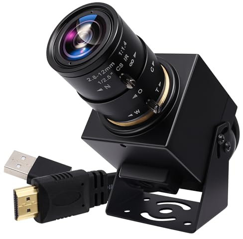 4K 60fps Kamera USB3.0 HDMI Dual Output Videokamera mit Zoom für Computer Laptop TV, Manueller Fokus Streaming Webcam Nahaufnahmekamera mit 2.8-12mm Objektiv, H.264 4K 60fps High Speed PC Kamera