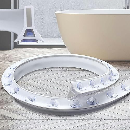 Saugnapf Duschschwelle Wasserdam Barriere - Silikon Feuchtraum Badezimmer Bodendichtung für Trocken/Nass Trennung - Faltbare Rückhaltebarriere Wasserstopper