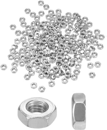 M METERXITY 200-Pack Metric Hex Nuts M3 x 0.5mm Thread Stainless Steel Hexagon Nut Hex Nut Metric Nuts for Machinery/Automotive/Repair/Industrial