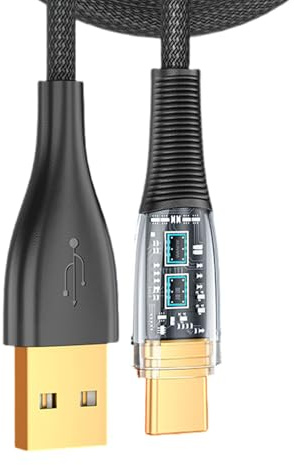 Uqezagpa Type C Charging Cable 100W Power Display Charging Cord Double Side Type C Connector Aluminum Charges For Smarphones