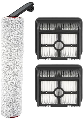 (3 pezzi) H12 Pro Rulli spazzola e filtri HEPA di ricambio compatibili con l'aspirapolvere e lavapavimenti senza fili Dreame H12 Pro/H12 Dual, 1 rullo spazzola, 2 filtri HEPA, parti di ricambio