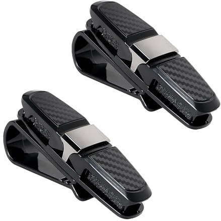 2Pcs Sunglasses Holder for Car, 180 Degree Rotating Car Glasses Clip, Convenient Sunglasses Clip for Car Visor, Car Glasses Holder Sun Visor Clip, Suitable for Most Visor Placement Fixed Items