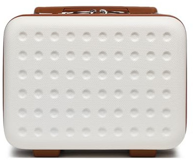 Kono Vanity Case,Trousse de Toilette Rigide ABS Léger 31x18x22cm,Valise Cabine Portable pour Voyage d'affaires Weekend(Crème)
