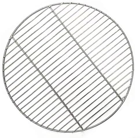 Emiif Runder Grillrost Grillrost Holzkohle-Kugelgrill Grillrost Grillrost Kochen Gitter für Outdoor Camping Picknicks (38 cm)