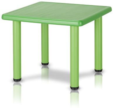 KHG Kindertisch grün Sitzgruppe aus pflegeleichtem Kunststoff für Drinnen | Draußen, 30 kg belastbar, sicher & geprüft 62x50x62 cm, pflegeleicht, vielseitig einsetzbar, praktisch im Alltag
