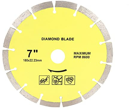 Disque de coupe de verre, scie de diamant Lame diamantée jaune 7/9 pouces for carrelage, granit, marbre, béton, pierre, arbre de 22,23 mm(180x22.23mm)