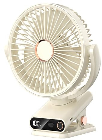 TingHaoO Ventilatore da tavolo oscillante portatile Funzionamento silenzioso Ventilatore a clip regolabile Dispositivo di raffreddamento alimentato USB per uso domestico Viaggio Silenzioso Usb C