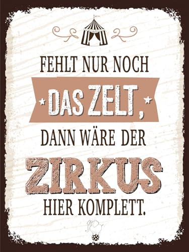 vianmo Holzschild 40x30 cm fehlt nur noch Zelt dann Zirkus komplett Schild Deko Geschenk Schild