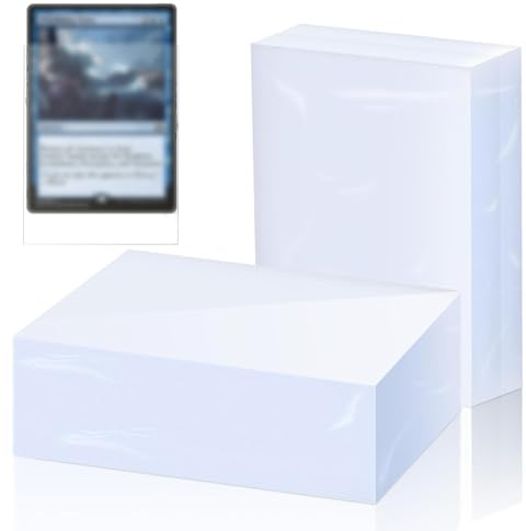 200 Pack Perfect Fit Trading Card Sleeves, 60 Micron Clear Soft Penny Sleeves, 65x90mm Exact Fit for MTG/TCG/Sports/Football/NFL Cards, Acid-Free PVC-Free Card Protector Sleeves