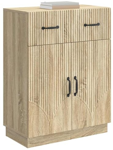 vidaXL Sideboard Sonoma-Eiche 66 x 34,5 x 87 cm Holzwerkstoff, Moderner Sideboard, viel Stauraum, kompakt, vielseitig, schickes Buffet für praktische Wohnorganisation