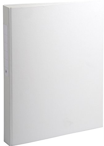 Exacompta 54388E Ringbuch 2 Ringe Füllhöhe 25mm, Rücken 40mm, aufgeklebtes Rückenschild, für DIN A4 Kunststoffbezug aussen und innen, weiß
