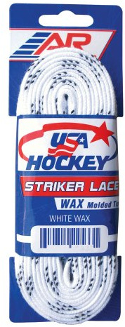 A&R Sports USA Hockey Laces - Waxed Striker Laces - White 132 Inches