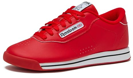 Reebok Princess Sneakers for Women, Comfortable Walking or Tennis Womens Shoes, Techy Red/White/Black, 11.5
