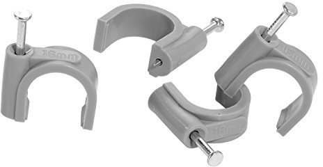 TPFNet Kabelschellen Nagelschellen Kabelhalter Haftclips mit Nagel, für Maximal 16mm Leitungen, 300 Stück, Grau