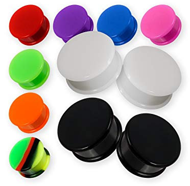 Fly Style Premium Silikon Flesh Tunnel (1 Paar) - Ohr Plug in 12 Farben - 4 bis 30 mm - Hypoallergener Piercing Schmuck, Grösse:6 mm, Farbwahl:schwarz