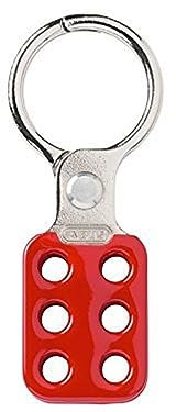 ABUS h752 – antistatisch Korrosion Aluminium Klinge Kontrolle robust 124 x 50 mm rot | Mehrfachverriegelung für 6 Vorhänge-Schlösser, rostfreie Sicherheits-Überfalle aus leichtem Aluminium, 9 mm Bügel-Aufnahme