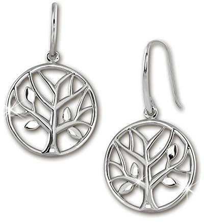 SilberDream Ohrringe 1,6cm für Damen 925 Silber Ohrhänger Lebensbaum SDO457J