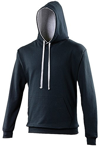 AWDis Men's Varsity Hoodie, Multicoloured (New French Navy/Heather Grey), X-Large