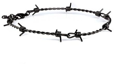 ECHT etNox Halskette Barbed Wire Edelstahl, Schwarz, Edelstahl