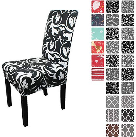 Trimming Shop Stuhlhusse, kurz, Spandex, abstraktes Zebra-Design, für Chiavari, Esszimmer, Hochzeit, Bankettstühle, dehnbar und elastisch, abnehmbar, 2 Stück