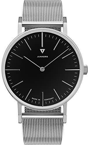 Junkers Dessau Analog Quarz Uhr Edelstahlarmband Saphirglas Indizes schwarz 9.16.03.02.M