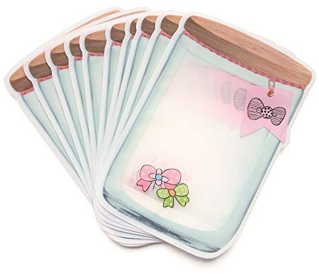huakon 10pcs Mason Jar PE Lock Pouches Smell Proof Reusable Food Storage Zipper Bags(10pcs L-1)