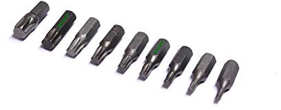 Barnwell Set of 9 Torx Star Screwdriver Bits T8, T10, T15, T20, T25, T27, T30, T40, T45