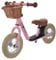 Bandits & Angels Laufrad aus Metall mit Weidenkorb Retro Rosa mit Trittbrett ab 2 Jahren – Rosa Lauflernrad – Verstellbarer Sattel 29 bis 39 cm – Für Jungen und Mädchen – Niedriger Einstieg