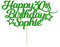 Personalised Happy Birthday Cake Topper Customised with Any Age Name Party Cake Decoration 16 18 21 40 60 Double Sided Glitter Card Green