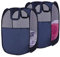 SYVOFOX 2 Stück Faltbarer Wäschekorb 36 * 36 * 56 Cm, Wäschekorb Klappbar Wäschetonne mit Henkel, Wäschebox aus Mesh Aufbewahrungskorb für Kinderzimmer College Dorm Camping Und Reisen (Navy Blau)