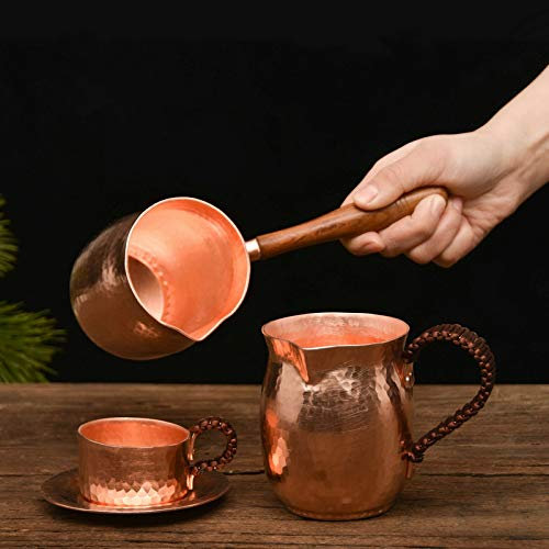Kaffee-/Teeservice aus reinem Kupfer, handgefertigt, türkisch, griechisch, arabisch, 4 Stück