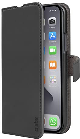 SBS iPhone 13 Hülle schwarz - Wallet Stand Klapphülle - Handyhülle Schutzhülle Case