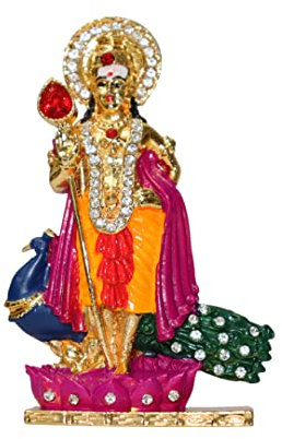 Universal Hub Shiva Statue Prunkstück Handgeschnitzte Gottskulptur Zuhause, Büro Dekoration Handgefertigte Dekorationsartikel Harzstatue Kartikeya Indisches Idol Murti Religiöse Geschenke