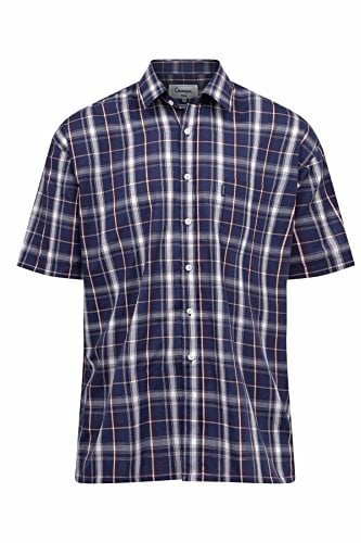 Champion Mens Whitby Country Casual Short Sleeve Shirt Navy Check XXL