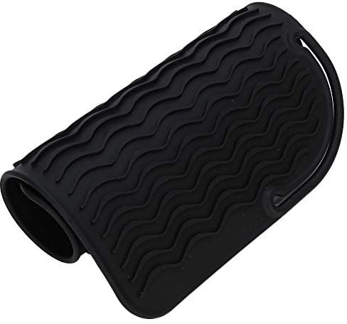 Custodia per Tappetino in Silicone Resistente al Calore per Ferro da Stiro, Piastra per Capelli in Silicone Copertura Resistente al Calore Avvolgente Bigodino per Capelli da Viaggio Strumento(Nero)