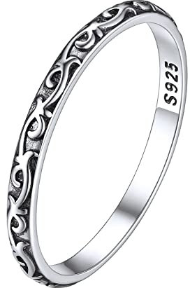 ChicSilver Damen Silber Keltischer Knot Ring Stapelring Bandring in Ringgröße 67 Freundschafts Partnerring Lieblingsring für damen mädchen